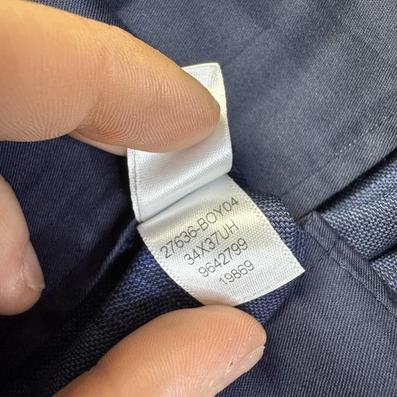 Bonobos Pants Mens 34x37 Blue Plaid Wool Blend Athletic Fit Dress Trousers NEW